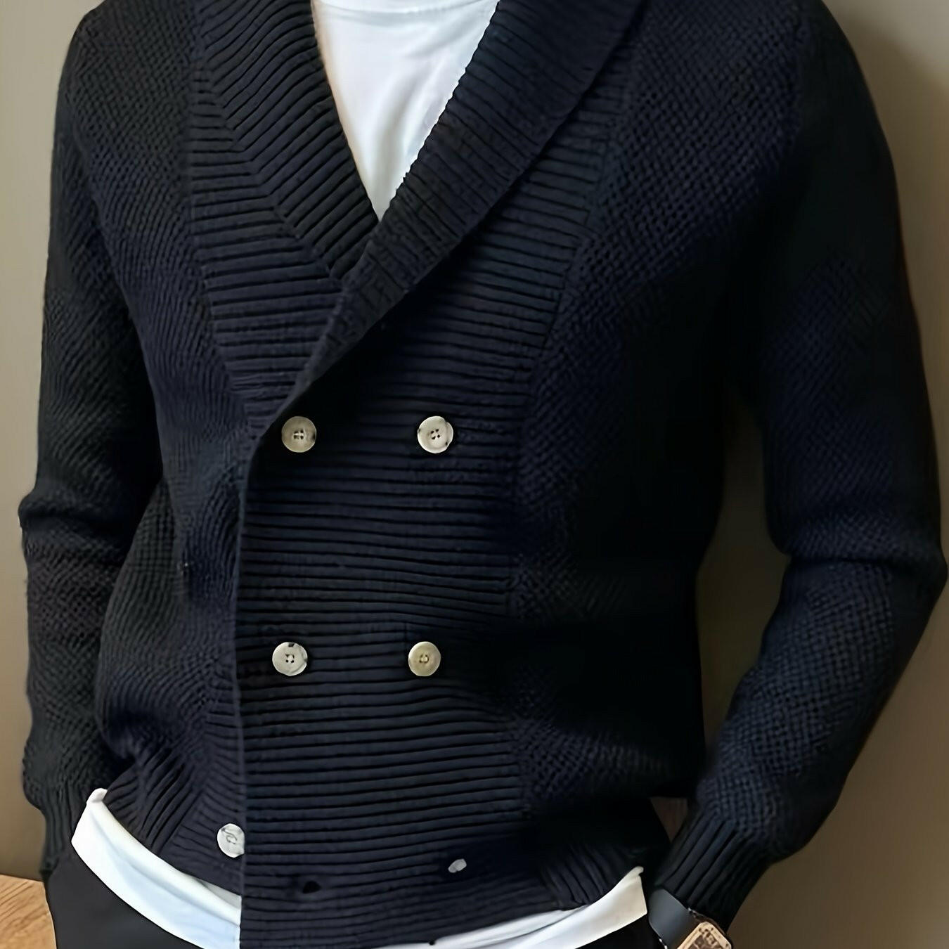 Cardigan Masculino Trespassado com Gola Xale - Keiz Store 