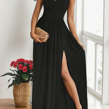 Vestido Elegante de Alça Única com Fenda - Keiz Store 