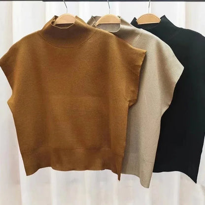 Blusa de Tricô com Gola Alta e Estilo Minimalista - Keiz Store 